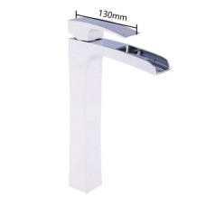 G1007-31 Змішувач для умивальника високий  водоспад гайка білий/хром Ø25 Gappo Jacob 1/8