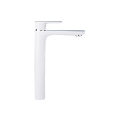 G1048-2 Змішувач для умивальника високий гайка білий/хром Ø35 Gappo Noar  1/8