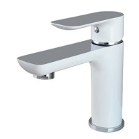 G1048 Змішувач для умивальника гайка білий/хром Ø35 Gappo Noar 1/8