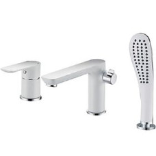 G1148  Змішувач на борт ванни врізний 3 елементи білий/хром Gappo Noar 1/3