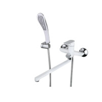 G2248 Змішувач для ванни довгий гусак білий/хром Ø35 Gappo Noar 1/8