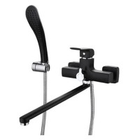 G2250 Змішувач для ванни довгий гусак чорний Ø35 Gappo Aventador  1/8