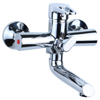 Змішувач для ванни гусак прямий 150мм дивертор вбудований HK Ø35 AQUATICA HK-2C130C