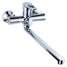 Змішувач для ванни гусак прямий 350мм дивертор вбудований HK Ø35 AQUATICA HK-2C230C