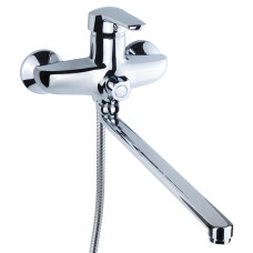 Змішувач для ванни гусак прямий 350 мм дивертор вбудований HM Ø40 AQUATICA HM-2C231C