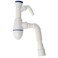 Сифон для умив. з перехідником 40х32 вих.пральн.машина та гофроз'єдн.40 х 40/50 UNICORN A520V 1/40