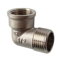 Кутник латунний нікель/профі 1/2