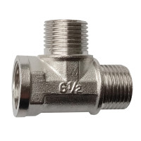 Трійник латунний нікель/профі 1/2