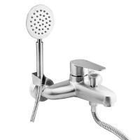 Змішувач для ванної короткий литий гусак НЕРЖ. Ø35 WEZER INX3-04 1/10