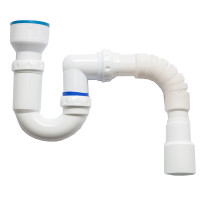 Сифон для пісуара Ø50 прямотічний з гофротрубою Ø40х40/50 UNICORN K325 1/45