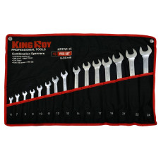 Набір ключів рожково-накидних KING ROY 6-24мм 15 предметів KRTRP-15