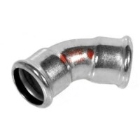 381088450 Коліно сталеве Ø88,9 45° ВВ оцинковане опалення STEELPRES® RM