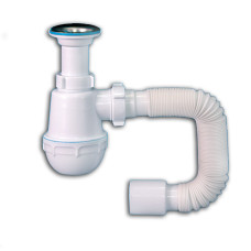 Сифон Тюльпан-Економ з єврошлангом пласт. випуск ящик LN01.01 1/25