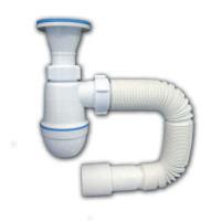 Сифон Тюльпан-міні з гофрошлангом нерж. Ø1 1/2 ящик LN06 1/30