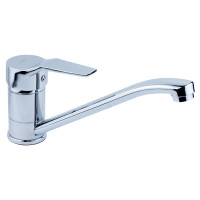 Змішувач для кухні гусак прямий 250мм гайка MJ Ø40 AQUATICA MJ-1B235C