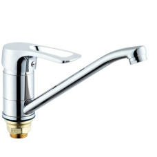 Змішувач для кухні однорукий довгий гусак лат.корпус гайка Ø40 WEZER PED4-A181 1/10