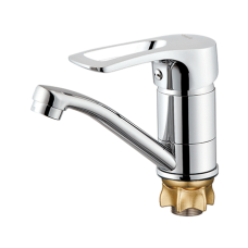 Змішувач для кухні однорукий короткий гусак лат.корпус гайка Ø40 WEZER PED4-B181 1/10