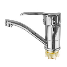 Змішувач для кухні однорукий короткий гусак лат.корпус гайка Ø40 WEZER PED4-B279 1/10