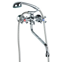 Змішувач для ванни гусак вигнутий дивертор вбудований кульовий PL 1/2