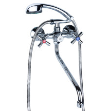 Змішувач для ванни гусак вигнутий дивертор вбудований картриджний PM 1/2