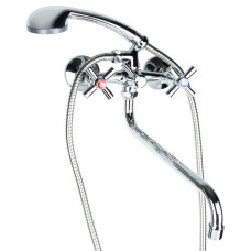 Змішувач для ванни гусак вигнутий дивертор вбудований кульовий PM 1/2