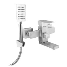 Змішувач для ванної короткий гусак НЕРЖ. Ø35 WEZER PRO3-02 1/10