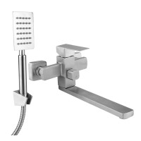 Змішувач для ванної довгий гусак НЕРЖ. Ø35 WEZER PRO7-02 1/10