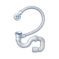 Сифон для ванни економ+ пластик. випуск з переливом SV01 1/25