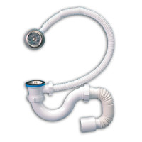 Сифон для ванни ультра+  нерж. випуск і перелив SV02 1/20