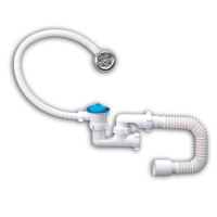 Сифон для ванни нерж.випуск і перелив flat з єврошлангом VD-03 1/20