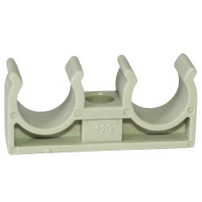 Кліпса подвійна PPR Ø25 Tebo сіра 40/400