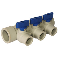 Коллектор 25 х 20 х 2 выхода универсальный Tebo серый