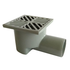 Трап Santehplast с гидрозатвором 100х100 мм горизонтальнийй DN50 пласт. решетка снежинка