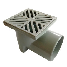 Трап Santehplast с гидрозатвором 150х150 мм горизонтальный DN110 пласт. решетка снежинка