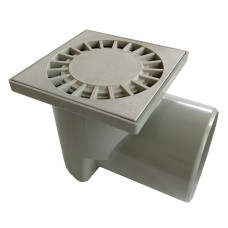 Трап Santehplast с гидрозатвором 150х150 мм горизонтальный DN110 пласт. решетка солнышко