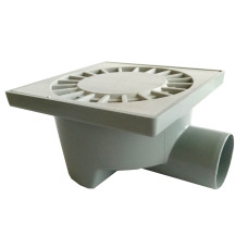 Трап Santehplast с гидрозатвором 150х150 мм горизонтальный DN50 пласт. решетка солнышко