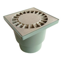 Трап Santehplast з гідрозатвором 150х150 мм вертикальний DN110 пласт. решітка сонечко