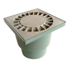 Трап Santehplast с гидрозатвором 150х150 мм вертикальный DN110 пласт. решетка солнышко