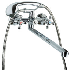 Змішувач для ванни гусак прямий 400 мм дивертор вбудований картриджний VD 1/2