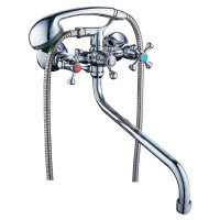 Змішувач для ванни гусак вигнутий дивертор вбудований кульовий VN 1/2