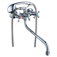 Змішувач для ванни гусак вигнутий дивертор вбудований кульовий VN 1/2