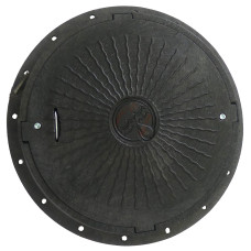 Люк полімерний 4т чорний з замком р.600/750