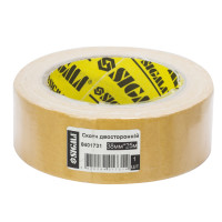 Скотч 2-х сторонній на поліпропіленовій основі 38ммх25м Sigma 8401731