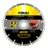 Круг відрізний алмазний сегментований Ø110х1.8х22.2мм, 12000 об/хв Sigma 1922011