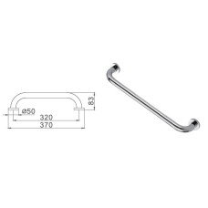 Поручень настінний хром 38cм Frap F1718 1/20