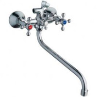 F2208 Змішувач буксовий для ванни круглий довгий гусак перемикач шар. FRAP 1/10