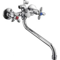 F2227-2 Змішувач буксовий для ванни круглий довгий гусак перемикач карт. FRAP 1/10