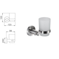 Склянка скло з тримачем нержавіюча сталь Frap F30106 1/40