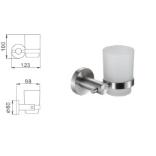 Склянка скло з тримачем нержавіюча сталь Frap F30106 1/40