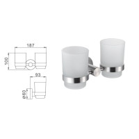 Склянка подвійна скло з тримачем нержавіюча сталь Frap F30108 1/20